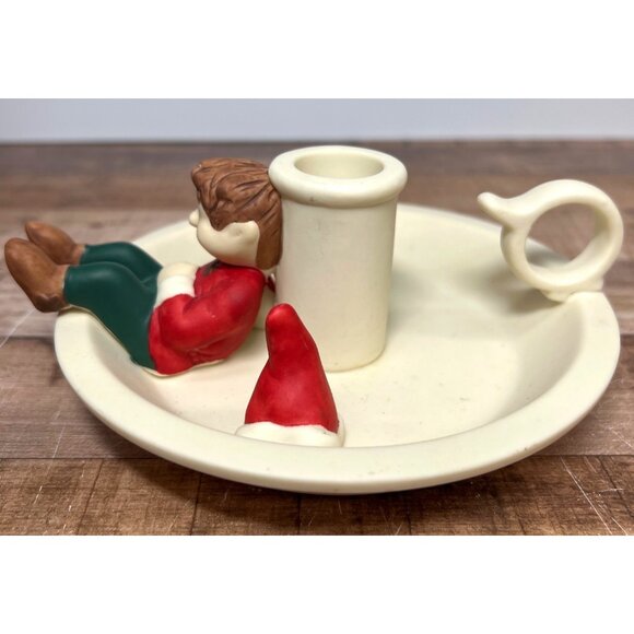Vintage Collectible Elf Candle Holder Christmas Decor Ceramic - Picture 3 of 5
